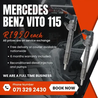 Mercedes Benz Vito 115 Injectors For Sale With Warranty Included