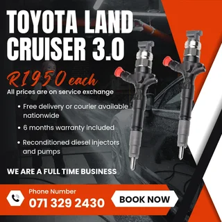 Toyota Land Cruiser 3.0 Injectors For Sale With Warranty