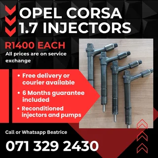Opel Corsa 1.7 Injectors For Sale With Warranty Included