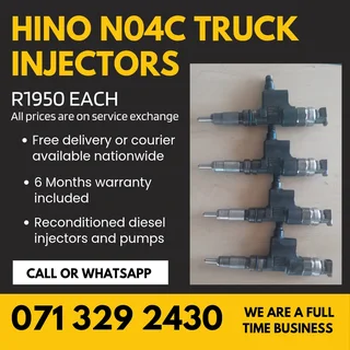 Hino No4c Injectors For Sale With Warranty Included