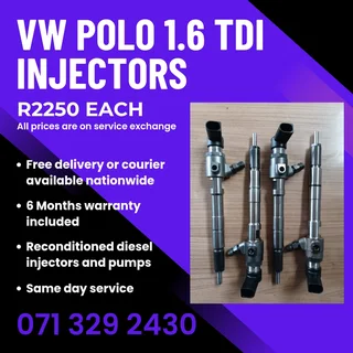 Vw Polo 1.6 Tdi Injectors For Sale With Warranty Included