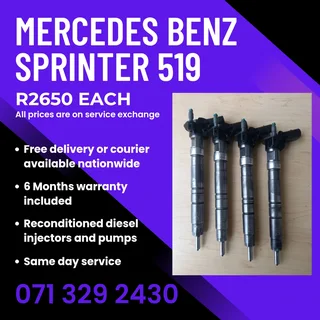 Mercedes Benz Sprinter 519 Injectors For Sale With Warranty Included