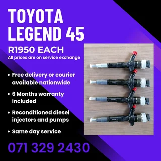 Toyota Legend 45 Injectors For Sale With Warranty Included