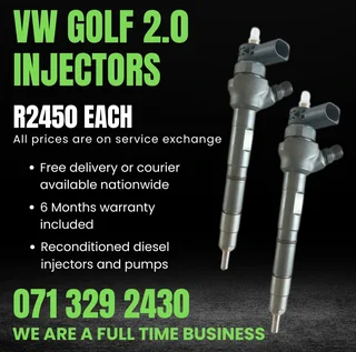 Vw Golf 2.0 Injectors For Sale With Warranty Included