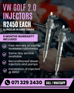 Vw Golf 2.0 Injectors For Sale With Warranty Included