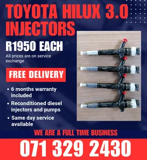Toyota Hilux 3.0 Injectors For Sale With Warranty Included