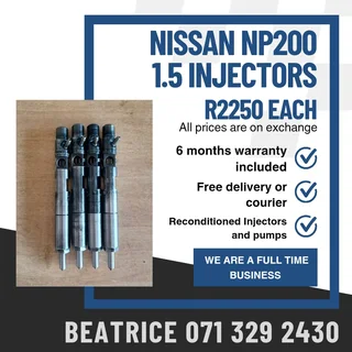 Nissan Np200 1.5 Injectors For Sale With Warranty Included