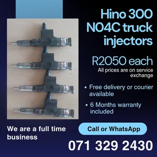 Hino 300 N04c Injectors For Sale With Warranty Included