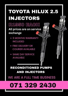 Toyota Hilux 2.5 Injectors For Sale With Warranty Included