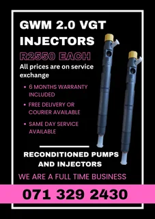 Gwm 2.0 Vgt Injectors For Sale With Warranty Included