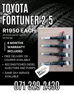 Toyota Fortuner 2.5 Injectors For Sale With Warranty Included