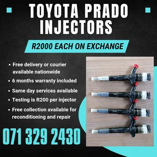 Toyota Prado Injectors For Sale With Warranty Included