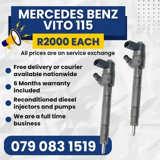 Mercedes Benz Vito 115 Injectors For Sale With Warranty Included