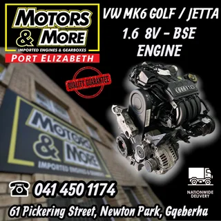 VW MK6 Golf / Jetta 1.6 Engine available @ Motors and More Port Elizabeth