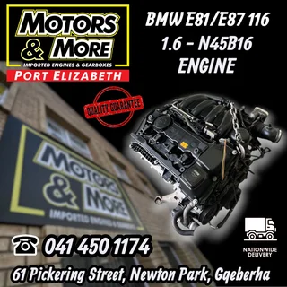 BMW E81/E87 116 Engine available @ Motors and More Port Elizabeth
