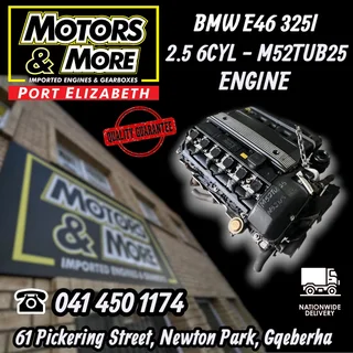 BMW E46 325i / E39 525i 2.5 6Cyl Engine available @ Motors and More Port Elizabeth