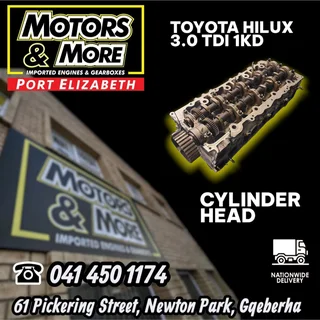 Toyota Hilux - Fortuner 3.0 TDI 1KD Cylinder Head available @ Motors And More Port ELizabeth