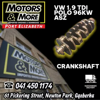 VW 1.9 TDI Polo 96KW ASZ Crankshaft available @ Motors And More Port Elizabeth