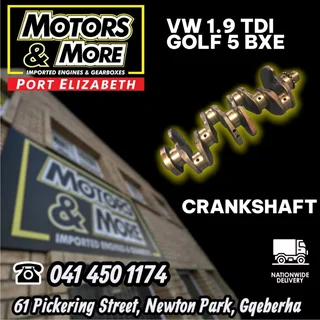 VW 1.9 TDI Golf 5 BXE Crankshaft available @ Motors And More Port Elizabeth