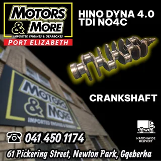 Hino Dyna 4.0 TDI NO4C Crankshaft available @ Motors And More Port Elizabeth
