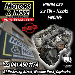 Honda Accord / Crv 2.2 Tdi N22a2 Engine Available &#64; Motors And More Pe