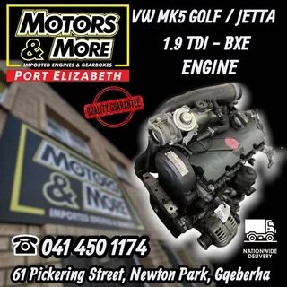 VW MK5 GOLF/JETTA 1.9 TDI BXE Engine available &#64; Motors and More Port Elizabeth