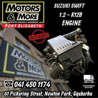 Suzuki Swift 1.2 K12b Engine Available @ Motors And More Port Elizabeth