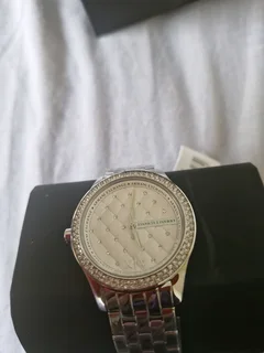 Brand new Ladies silver and diamante Armani Exchange watch