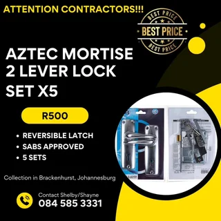 Aztec Mortise 2 Lever Door Lock X 5 Sets