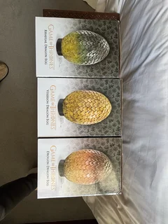 Complete Set of 3 “Game of Thrones” Dragon Eggs - New in Box