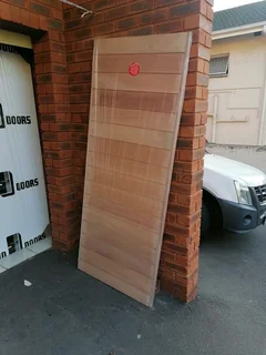 Brand new Solid meranti horizontal groove exterior doors for sale