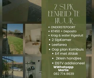  2 Slaapkamer Eenheid Te Huur – Onderstepoort, Pretoria