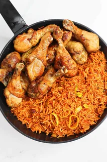 Egusi Soup, Fried Stew, Jollof Rice and Fried Rice