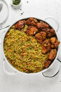 Egusi Soup, Fried Stew, Jollof Rice and Fried Rice