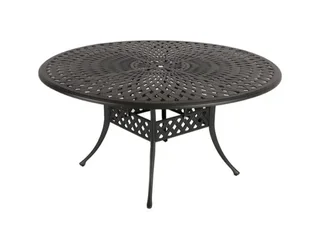 Cast aluminium 6 seater round patio set with cushions