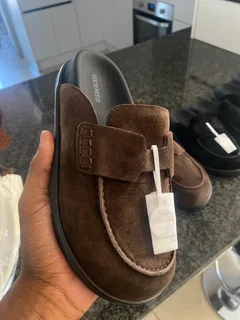 Hermes suede / loafer clog