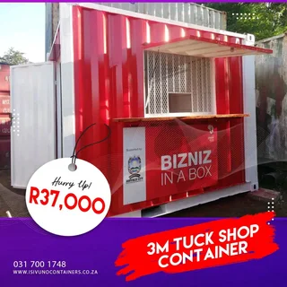 containers, tuck shops,class roms, saloons, offices, toilets