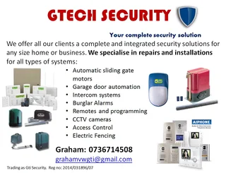 Garage door motor automation, gate motors, intercoms, alarm repairs and installations