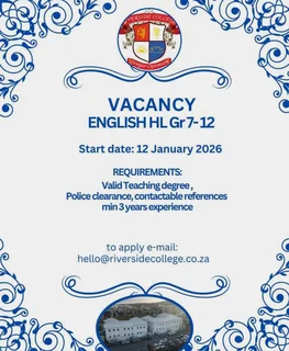 Teaching post: English Home Language  - Grade 7 - 12