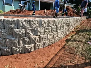 Retaining wall installation