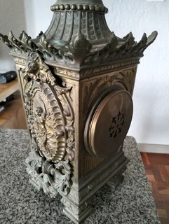 Vintage brass mantle clock