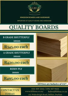 18mm B Grade Shutterply