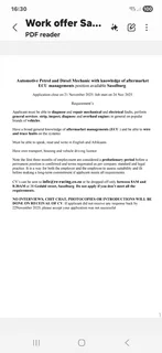 Automotive Mechanic Job Sasolburg