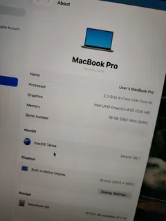 16-Inch MacBook Pro 2019 | intel Core i9 CPU | 16GB RAM | 1TB Storage