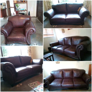 Alpine Zimbali leather upper lounge suite 3,2,1 seater in great condition