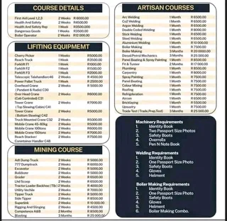 MACHINERY TRAINING COURSES