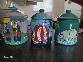 Unique set of 3 x Pottery Jars