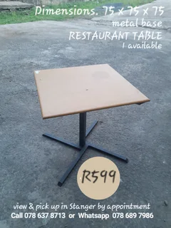 Pre-owned Restuarant Table