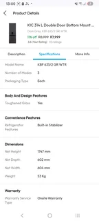 Fridge freezer kic new