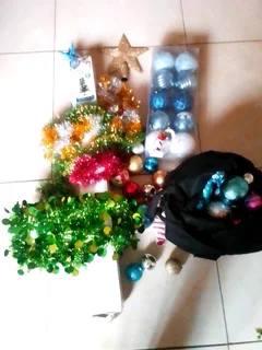 Christmas Tree 91cm and various decorations